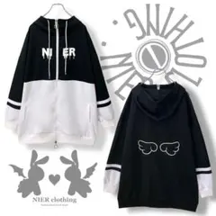 TWO-TONE DOUBLE ZIP PARKA【BLACK×WHITE】