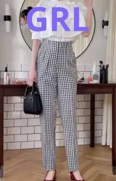 GRL ギンガムチェック柄テーパードパンツ　Mサイズ