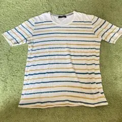 Mサイズ　メンズ　Tシャツ　ボーダー　白　クルーネックのサムネイル