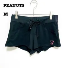 スヌーピー　ショートパンツ　ブラック　ルームウェア　ワンポイント　総ゴム　Mのサムネイル