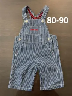 miki HOUSE オーバーオール Mサイズ（80-90）ストライプ