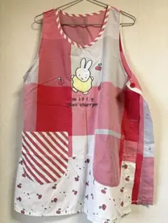 ミッフィー エプロン 赤と白 チェック柄