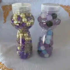 猫型ボトルビーズセット 2本入り