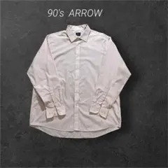【美品】インポート古着　ARROWアロー　ドレスシャツ　薄ピンク　長袖　XLのサムネイル