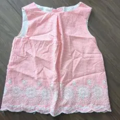 GAP ノースリーブ ギンガムチェック 刺繍 105cmのサムネイル