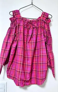 Vivienne Westwood チェック柄 オフショルダー 長袖のサムネイル