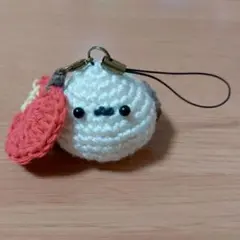 シマエナガ　ストラップ　編みぐるみ　ハンドメイド