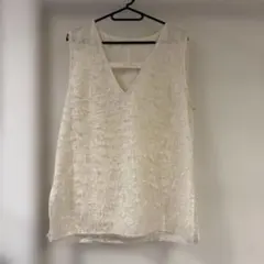 ノースリーブ チュニックベスト　 ホワイトのサムネイル