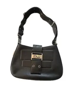 希少Christian Dior ヴィンテージ ショルダーバッグ／ロゴ金具 BK