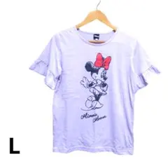 Disney ミニーマウス フリル袖Tシャツ L ルームウェア ナイトウェア