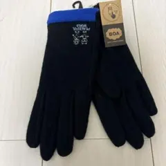 レディース　手袋　フリース　ブラック/ブルー