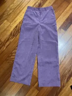 GU パープル コーデュロイ ワイドパンツ L