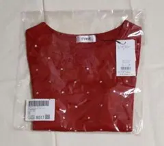 EVRIS ラインストーン コンパクト Tシャツ 新品 F ボルドーのサムネイル