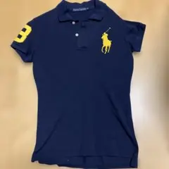 ネイビー ポロシャツ 左袖数字3刺繍