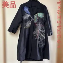 【美品】✨トクコプルミエヴォル✨襟がレースで全体的に豪華刺繍の薄手五分袖コート❣️のサムネイル
