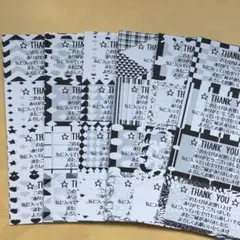 【モノクロ】サンキューシール 72枚