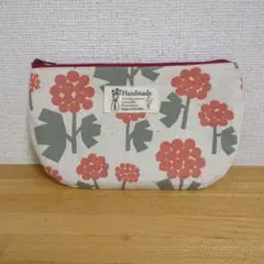 ハンドメイド北欧花柄ポーチ