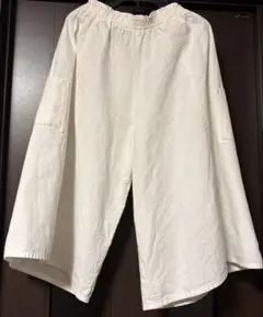 YAMMA産業　ヤンマ　綿100% 爽やか　オフ白キュロット　会津木綿のでない