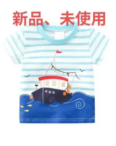 新品 子供服 半袖Tシャツ ボーダー 船柄