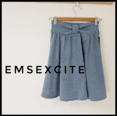Emsexcite エムズエキサイト　リボン　デニムスカート　ブルー　M