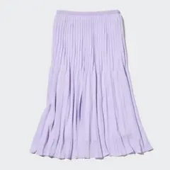 UNIQLO プリーツスカート ライトパープル 丈標準