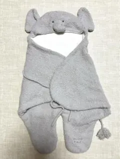 gelato pique ベビーおくるみアニマルフード付き グレー