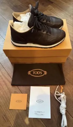 干場氏愛用 美品 TOD’S トッズ ブラウンレザー ローカットスニーカーのサムネイル