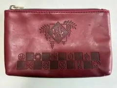 鬼滅の刃 ワインレッド色のレザー風ポーチ