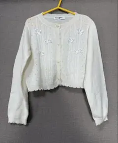 Marin denfant リボン付きホワイトカーディガン