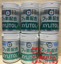 ロッテキシリトールガム フッ素配合ペパーミント 6個＋おまけ4本のサムネイル