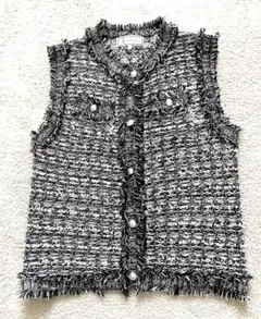 ROPE' PICNIC ロペピクニック　春ツイードベスト 38T 白黒　未使用