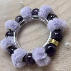 天然石 ドリームアメジスト 大玉 ブレスレット ②