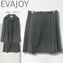 n【EVAJOY】プリーツスカート/美品 イトキン グレー 大きい 大人可愛いのサムネイル