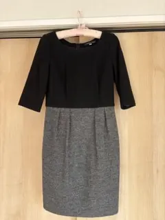 ストロベリーフィールズ　ウール切り替えワンピース　ブラック系　サイズ2
