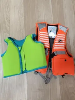 オレンジと緑のライフジャケットセット 100cm〜エコメルカリ受け取り用