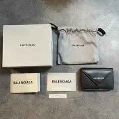 極美品 BALENCIAGA ミニウォレット ミニ財布 三つ折財布 ブラックのサムネイル