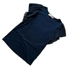 新品未使用 Doux toucher ketty 半袖ブラウス ネイビー M