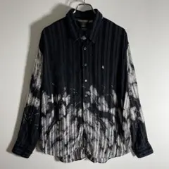 【希少•2XL】ヴェルサーチ クラシック プリーツ加工 シャツ モード 黒のサムネイル