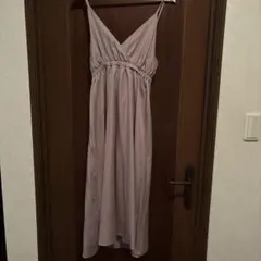 薄紫リボン付きキャミワンピース