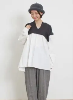 新品　サマンサモスモス SM2 ニットドッキングチュニック　秋