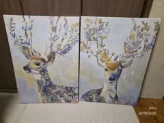 IKEA PJATTERYD プィエッテリード 鹿のキャンバスアート　2枚セット