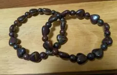 スギライト ハート型ブレスレット2点セット