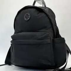 美品✨トリーバーチ リュックサック A4可 多収納 軽量 ナイロン ブラック