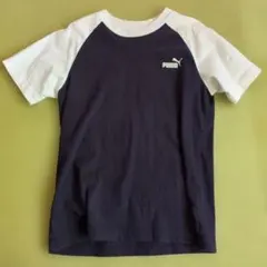 PUMA ラグランスリーブ Tシャツ ネイビー/ホワイト160センチ