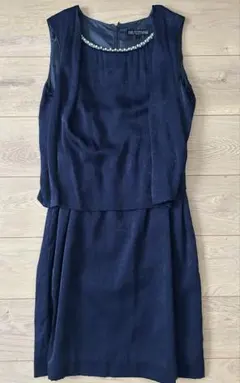 BEAMS HEART 結婚式　ネイビー パーティ　ドレス ワンピース　パール