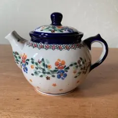 ポーランド食器 ポーリッシュポタリー ティーポット大 花模様 - メルカリ