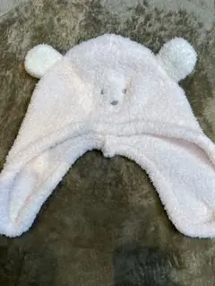 クマ耳付きピンクベビー帽子　46cm