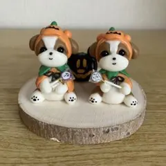 ふたりのシーズー♡ハロウィン╰(*´︶`*)╯♡ハンドメイド粘土②