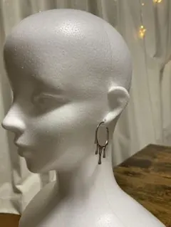 シルバー フープピアス ドロップデザイン　ピアス