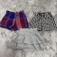 3枚セット　半ズボン2組　スカッツ 120cm チェック